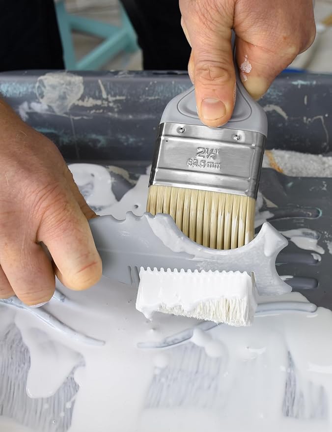 ROLLINGDOG Paint Brush/Roller Cleaner Tool | Durable Plastic Paint Brush Comb With Lightweight Reinforced Handle,Wash And Reuse