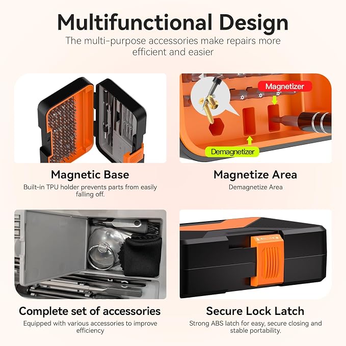 166 in 1 Precision Screwdriver Set, Magnetic Bits Repair Kit with Extension Rod Pry Tools, Professional Electronics Screwdriver Kit for Phone Laptop Watch Drone PS5 Xbox Jewelers Glasses