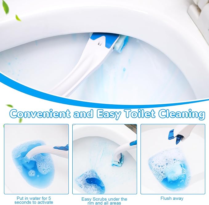 36 Count Flushable Toilet Bowl Cleaner Refills, Toilet Cleaner Refill Pads | Flushable, Disposable, Toilet Fresh, Bathroom Toilet Brush Refills, Accessories Supplies Starter Kit, Lemon Scent, No Handle