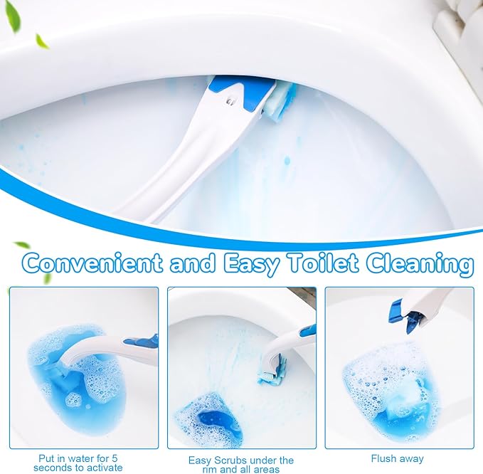 36 Count Flushable Toilet Bowl Cleaner Refills, Toilet Cleaner Refill Pads | Flushable, Disposable, Toilet Fresh, Bathroom Toilet Brush Refills, Accessories Supplies Starter Kit, Ocean Scent, No Handle