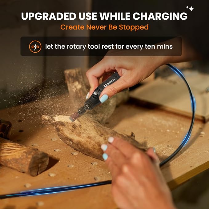 HARDELL Mini Cordless Rotary Tool, 4V 5-Speed Portable Rotary Tool with 43 Accessories, Type-C Charging DIY Craft Tool for Sanding,Carving, Polishing, Jewelry,3D Priting
