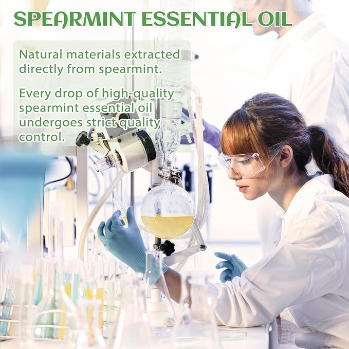 EVOKE OCCU Spearmint Oil for Face, Hair & Scalp Care | Refreshing Minty Aroma for Air Freshening, DIY Lotions, Creams & Aromatherapy - 118ml / 4.16 fl oz