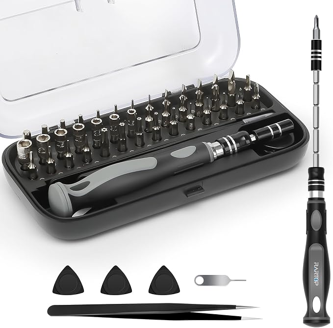 Precision Screwdriver Set - 48 in 1 screwdriver bit set Magnetic Small Screwdriver Sets with Case, mini screwdriver set for Computer, Laptop, iPhone, MacBook, PC, Game Console, Eyeglass, Black