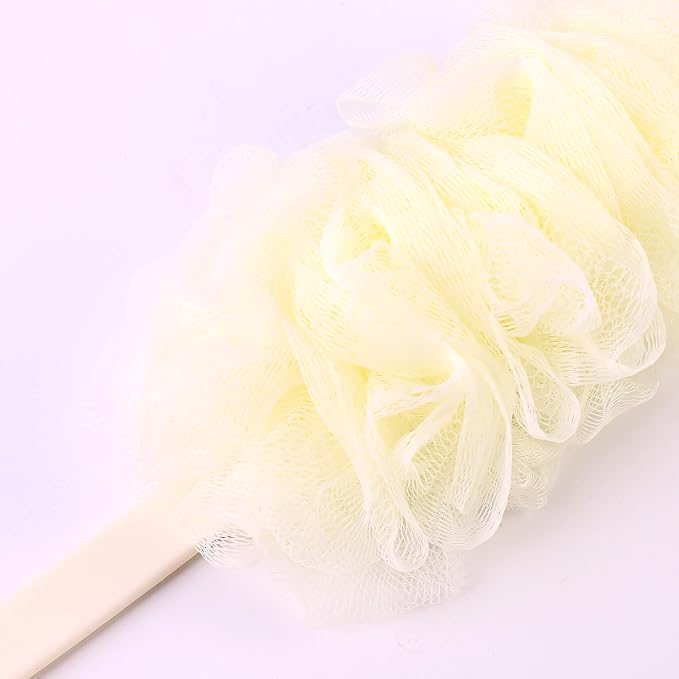 Back Scrubber Brush Long Handle for Shower, Loofah On a Stick Sponge Back Brush, Body Exfoliator Scrubber Bath Brush for Men Women, Exfoliating Cleaning Back Scrubber (2 Pack-Blue+Beige)