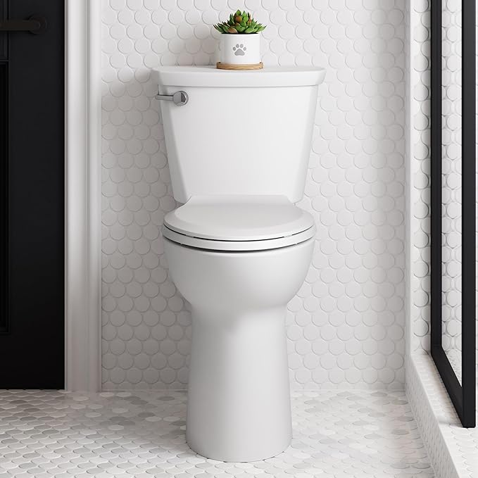 American Standard 215TA104.020 Cadet PRO Two-Piece Toilet, Seat not Included, Extra Tall Height, Left-Hand Trip Lever, 12-Inch Rough, Elongated Front, White, 1.28 GPF (Pack of 2)