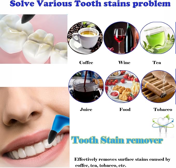 Tooth Stain Remover, Dental Plaque Tool, Tartar Eraser Polisher, Professional Teeth Whitening Polishing Cleaning Kit, Home Calculus Removal Effectively, NOT Electric Cleaner Brush/Dentist