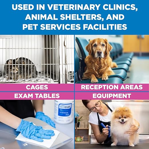 REScue One-Step Disinfectant Cleaner & Deodorizer Wipes for Vet Use – Cleaner for Kennels, Litter Boxes, Vet Offices, Pet Grooming Surfaces, Pet Items – Wipes Canister, 160-Count (4 Pack)