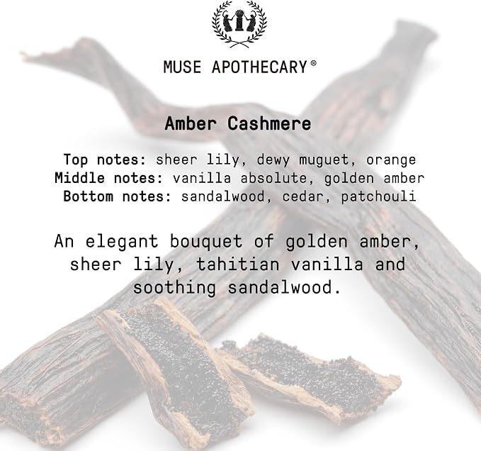 Muse Apothecary Linen Ritual - Aromatic, Soothing, and Relaxing Linen Mist, Laundry and Fabric Spray - Infused with Aromatherapy Essential Oils - 8 oz, Amber Cashmere