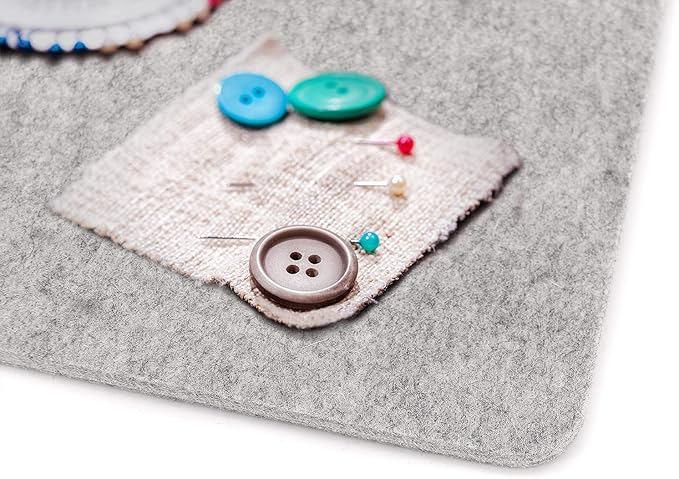 17''x13.5'' Wool Pressing Mat for Quilting, 100% Wool from New Zealand, Portable Felted Wool Ironing Mat with a Silicon Iron Rest Pad