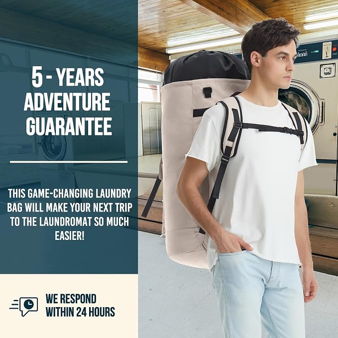 Laundry Bag Extra Large 115l, Heavy Duty Laundry Backpack, College Laundry Bag with Straps, Backpack Laundry Bags with 4 Pockets, Dorm Essential, Laundry Bags for Dorm Room, Apartment, Laundromat