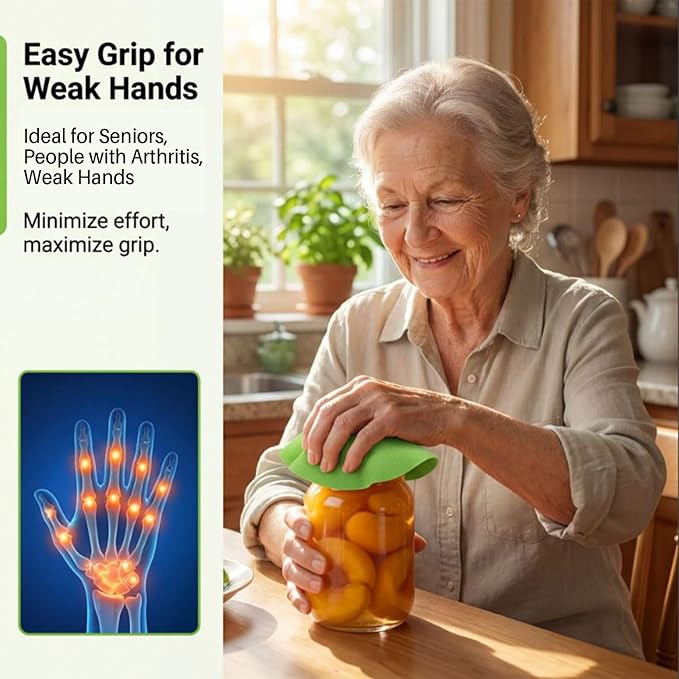 6PCS Jar Opener Gripper Pad - MAQIHAN Jar Grippers with Non Slip Grip, Rubber Bottle Opener for Seniors, Arthritis, Weak Hands, Multi-Function Gripper Pad for Tight Lids & Caps