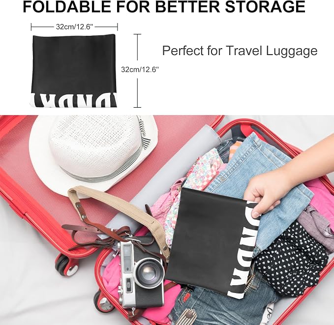 2 Pack XL Travel Laundry Bag, Machine Washable Dirty Clothes Organizer, Large Enough to Hold 4 Loads of Laundry, Easy Fit a Laundry Hamper (Black + Pink)
