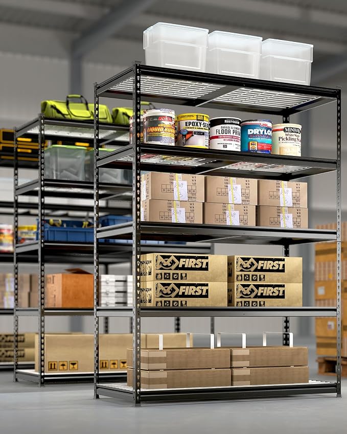 WORKPRO 5-Tier Heavy Duty Metal Shelving Unit, 72”H x 48”W x 24”D, Adjustable Storage Rack with 4000 lbs Capacity, for Garage, Basement, Workshop, Warehouse