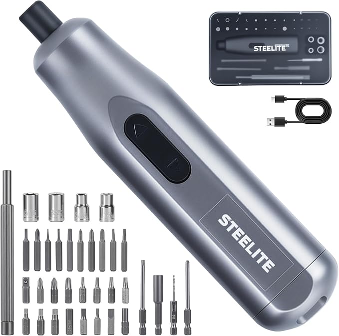Electric Screwdriver Set, 35 in 1 Cordless Lithium Kit, 250 RPM, 2–10 N·m Torque, USB Rechargeable,Power Tool for Home Repair, Furniture Assembly, DIY Projects