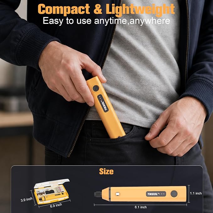 Mini Cordless Rotary Tool, Multi-Purpose Power Rotary Tool Kit (yellow) | 67 Accessories, Variable Speed， USB-C Charger, for Engraving, Sanding, Polishing, Grinding, DIY Crafts