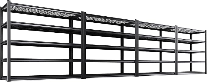 Set of 4 Garage Shelving-3500 lbs 5 Tier Storage Shelves,Adjustable Heavy Duty Metal Shelving Unit and Storage Large Wire Rack,Utility Steel Shelf for Warehouse Industrial Pantry Basement -72"x59"x20"