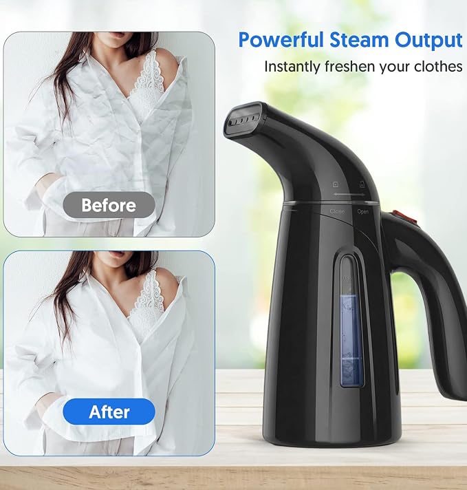 OGHom Steamer for Clothes, Handheld Clothing Steamer for Garment, 240ml Big Capacity 700W Portable Travel Steam Iron (Midnight Grey)