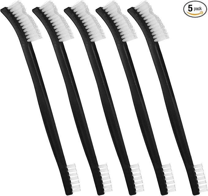 5Pcs Double-Ended Detail Cleaning Brush Nylon Brushes Small Detailing Crevice Brush Mini Stiff Bristles Brushes for Cleaning Jewelry Cleaning Brush Corner Small Space