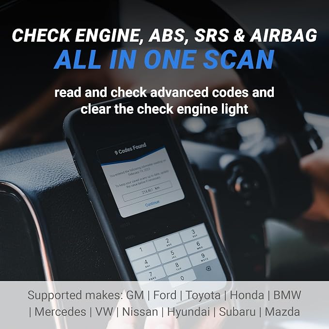 BlueDriver OBD2 Scanner Bluetooth, No Subscription, ABS SRS TPMS | OBDII Diagnostic Scan Tool, Car Scanner & Code Reader, iPhone & Android, Check Engine, Repair Reports, Vehicles 1996+
