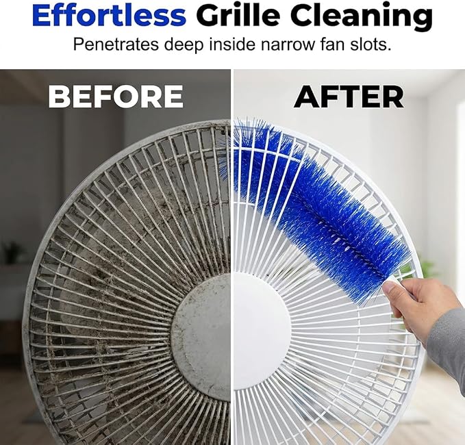 2026 New Bendable Microfiber Head Reusable Dust Remover | Fan Cleaner Brush, Flexible Dusting Brush Tool for Electric Fans Air Conditioning Ceiling Fan Blind Home Car Vents Curtain