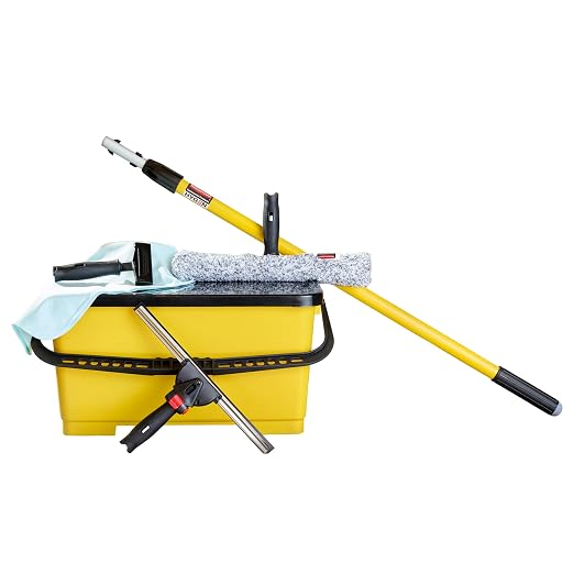Rubbermaid Commercial Products 6-Piece Glass Window Cleaning Cleaning Starter Kit, Window Washing Kit, 14 Inch