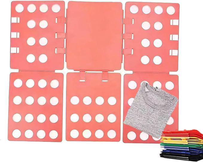 Folding Board for Clothes, Adjustable Shirt Folder Organizer, Gray, Adjustable T-Shirt Folding Board | Blue Plastic Clothing Organizer with Fold Guides | Laundry & Closet Storage Solution (RED)