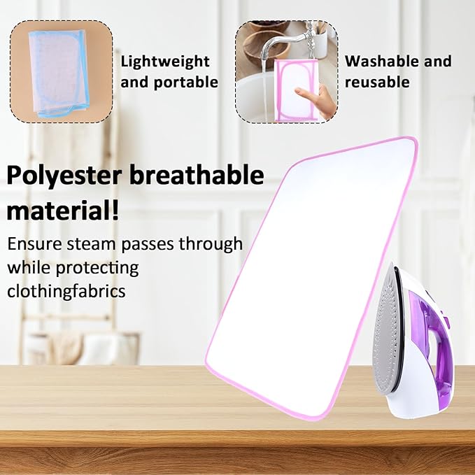 2 Pack Protective Ironing Cloth Pressing Cloth for Ironing Protective Scorch-Saving Ironing Protector Insulation Pad for Delicate Clothes Ironing Pad for Sewing and Ironing Fabric Protector Tool