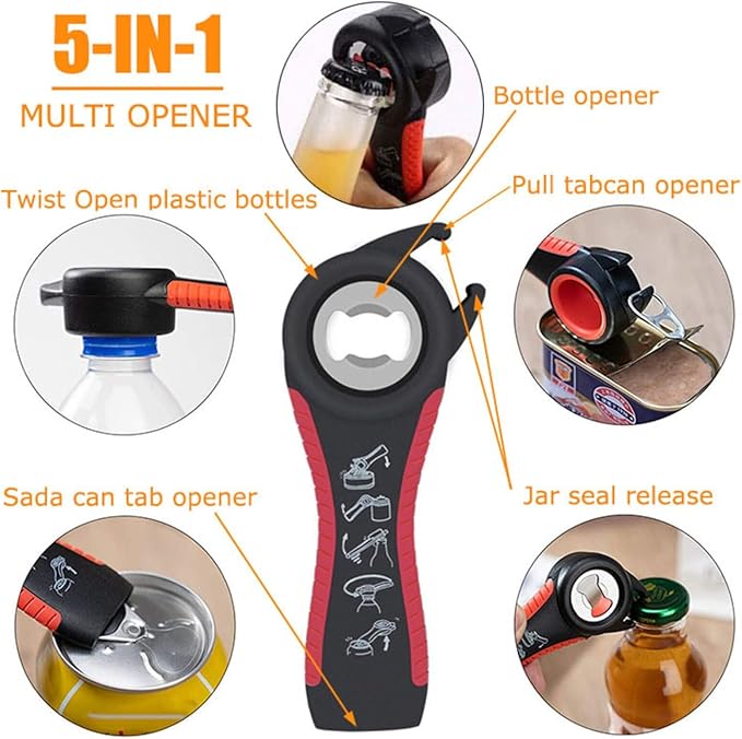 3-Piece Jar & Bottle Opener Set for Seniors, Non-Slip Silicone Grip Mat, Ergonomic Kitchen Gadget (green)