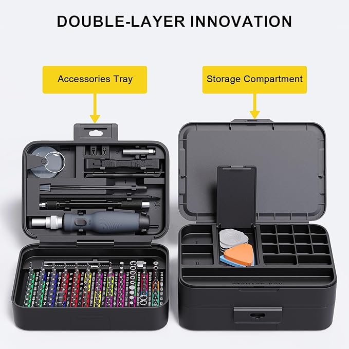 Mini Precision Screwdriver Set with Color-coded Identification, 132 in 1 Micro Magnetic Repair Tool Kits with Storage Box, 108 Bits,Small Manual Screw Driver Toolkits for iPhone/Mac/iPad/Table