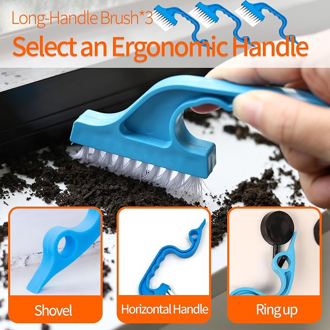 20 PCS Crevice Cleaning Brush Set - Multi-Purpose Hard Bristle Brushes for Deep Cleaning Kitchen, Bathroom, Grout, Sink, Cup, Blender, Corners, Tight Spaces