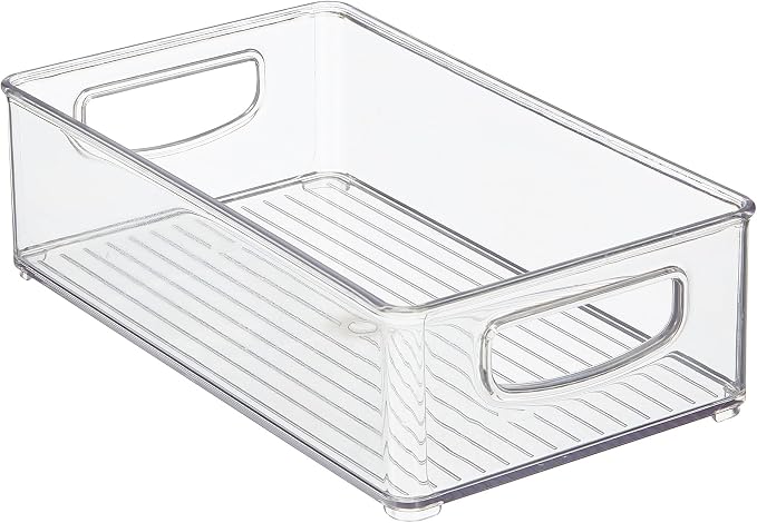 iDesign Stackable Pantry Bin with Handles, Set of 4, Clear | Kitchen Storage, Made in USA