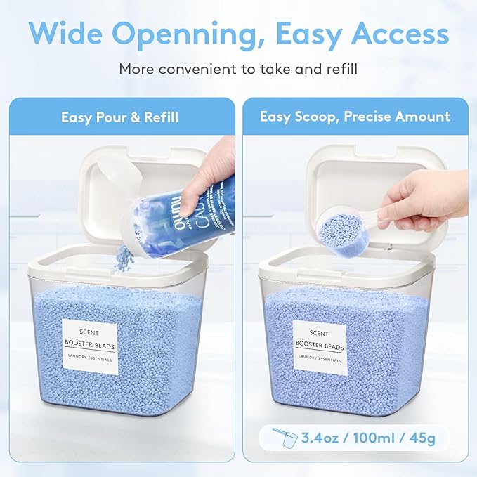 Lifewit Laundry Pods Container with Pop-up Lid, Coffee Pod K Cup Storage, Laundry Room Organization, Dryer Sheet Holder for Washing Powder Detergent, 2700 +2000ml/0.72+0.5gal, 3PCS