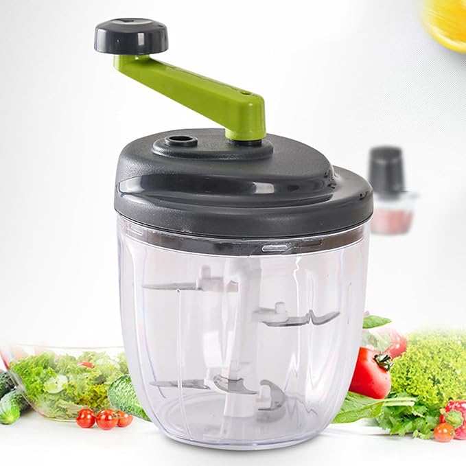 Hand Crank Food Processor Efficient Manual Vegetable Chopper Dishwasher Safe Container Fast Meal Prep Hand Crank Food Processor