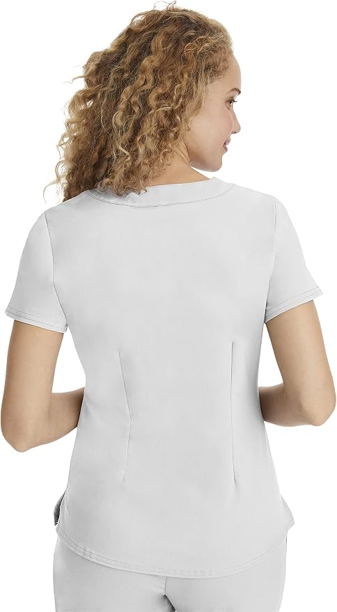 Healing Hands Purple Label Jane Scrub Top for Women Y-Neck Design | 2 Patch Pockets, Slim Fit Side Vents, Fitted Shirttail Silhouette, Breathable Comfort, Easy Care Fabric, Made for Every Shift