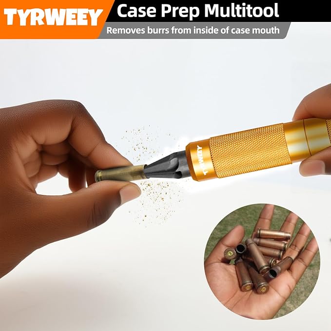 Case Prep Multitool, Case Chamfer Deburring Tools for Reloading | All-in-One Case Prep Kit, Fits .17-.45 calibers, Sharp cutting performance, Portable storage handle, Pro Reloading Tool