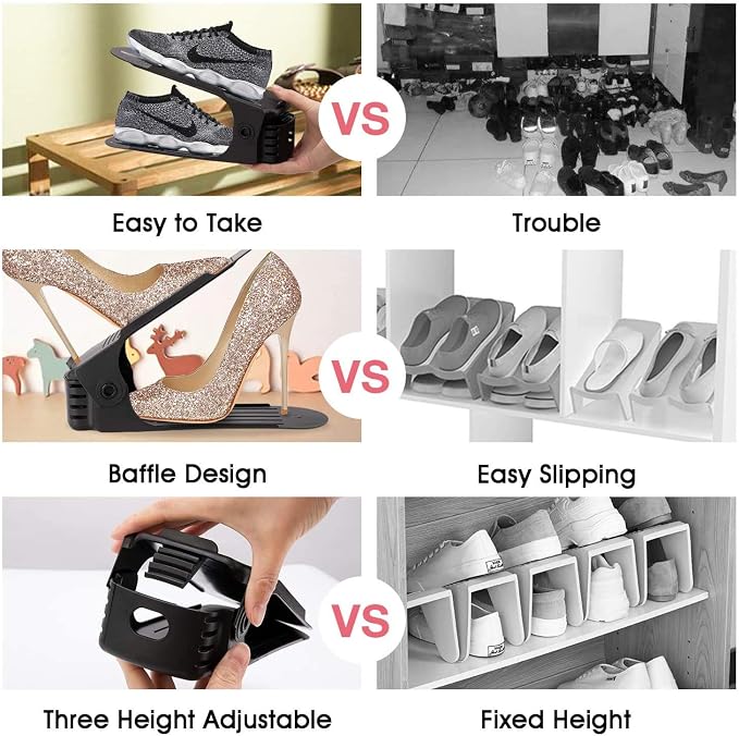 Neprock Closet Shoe Organizer,Shoe Storage Organizer Shoe Rack for Closet Organization,Shoe Slots Organizer De Zapatos Shoe Hoder Space Saver for Entryway(36 Pack)(Black)