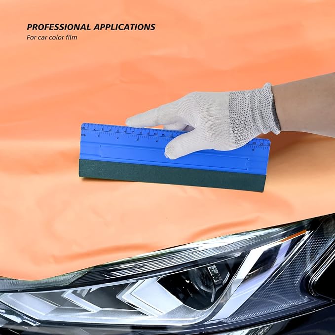 EHDIS Large Vinyl Squeegee Window Tint Tool 3PCS Big Size Felt Edge Wrap Scraper for Vinyl Graphic Decal Car Wrapping Applicator Wallpaper Smoothing (Blue)