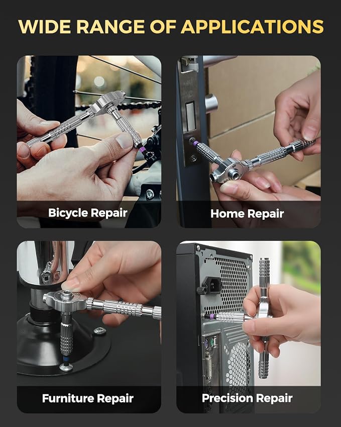 LIFEGOO Ratchet Screwdriver Set: 40 in 1 Magnetic Screwdriver Sets, DIY Combination Flexible Shaft Precision Screwdriver Kit with S2 Steel Bits for Electronics & Furniture Assembly, Bicycle Tools