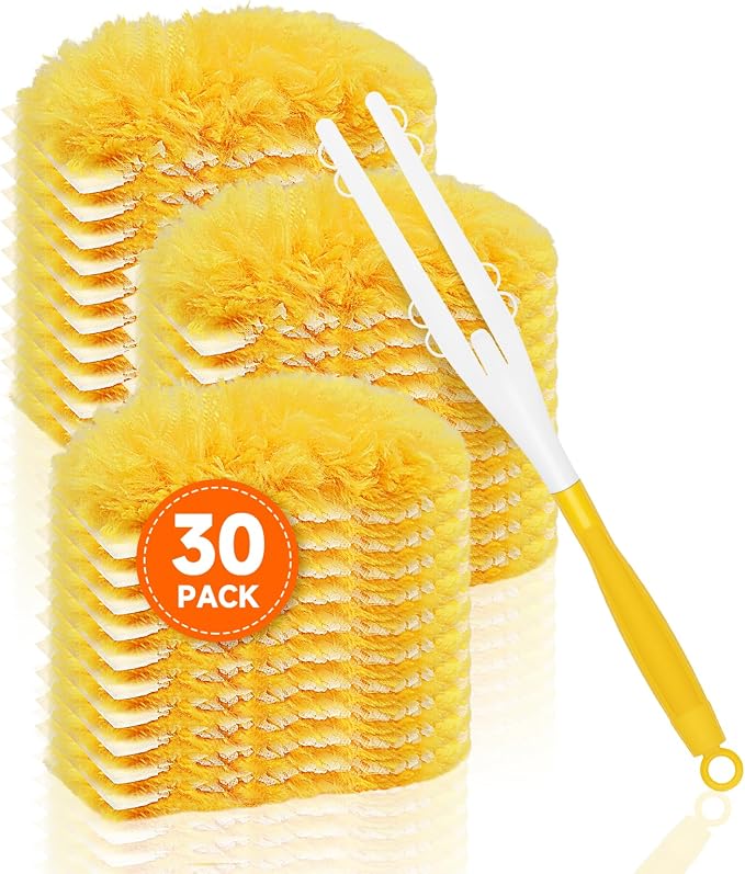 SetSail Heavy Duty Duster Refills for Swiffer Duster with 1 Handle，30 Count | Disposable Duster Refill for Cleaning Multi Surface 360 Duster Cleaner Kit for Ceiling Fan, Blind, Furniture