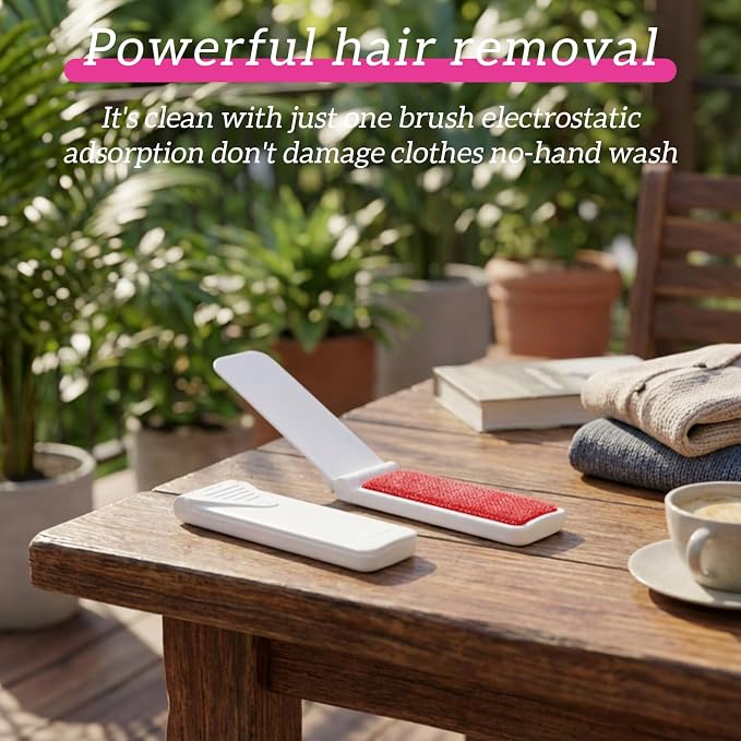 8 Pcs Travel Lint Brush, Lints Remover Portable Compact Foldable Lint Brush | Reusable Mini, for Clothes, Furniture, Pet Hair, Lightweight, for Travel Home Car Use