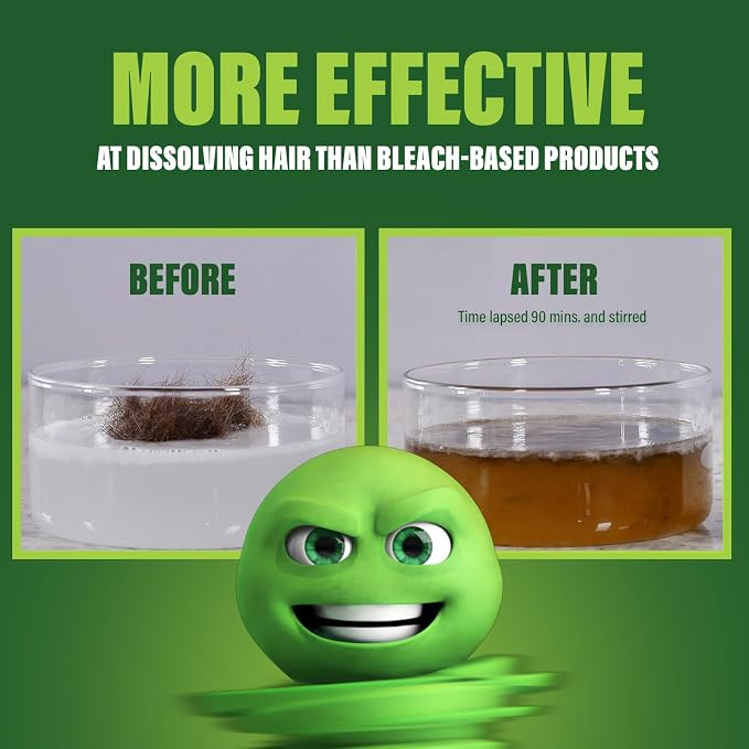 Green Gobbler Ultra Concentrated Drain Clog Remover & Cleaner | Powerful Hair, Grease & Soap Dissolver for Bathroom, Kitchen, Shower, Sink & Toilet | Safe for Pipes & Septic Systems | 2 Pack