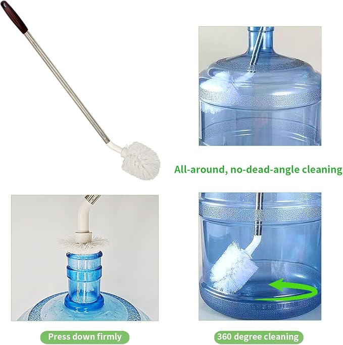 2-Pack Bucket Brush, Bottle Brush for Cleaning Extra Long Bottles, Gallon Jug Cleaner, Water Bottle Cleaner.