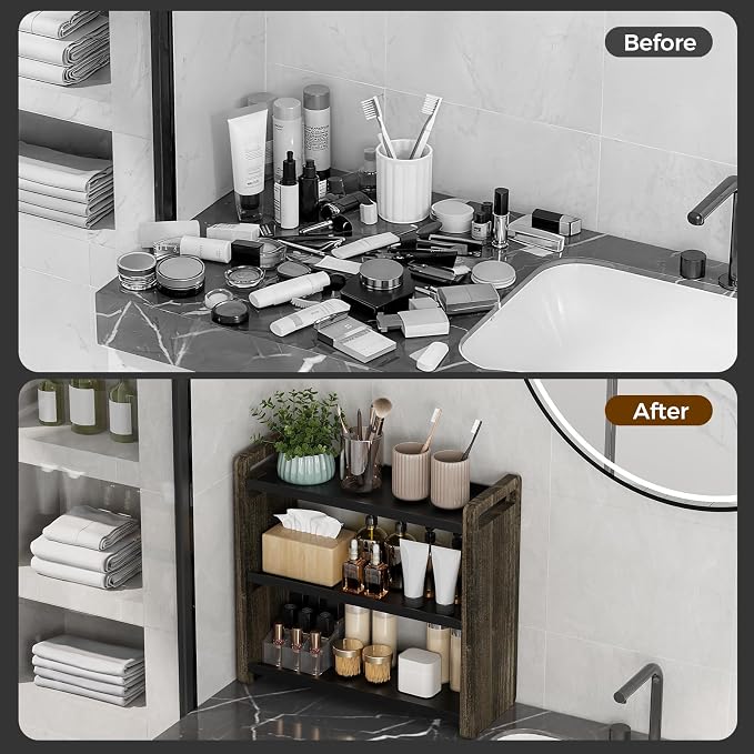 Bathroom Counter Organizer，Bathroom Sink Organizer，Vanity Organizer | Bathroom Organizers and Storage，Bathroom Countertop Organizer，Counter Shelf，Cologne Stand，Perfume Stand，Bathroom Decor