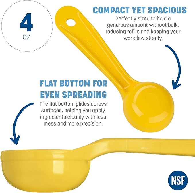 Carlisle FoodService Products Measure Miser Solid Measuring Spoon with Short Handle, 1 Ounce, Yellow (Pack of 12)