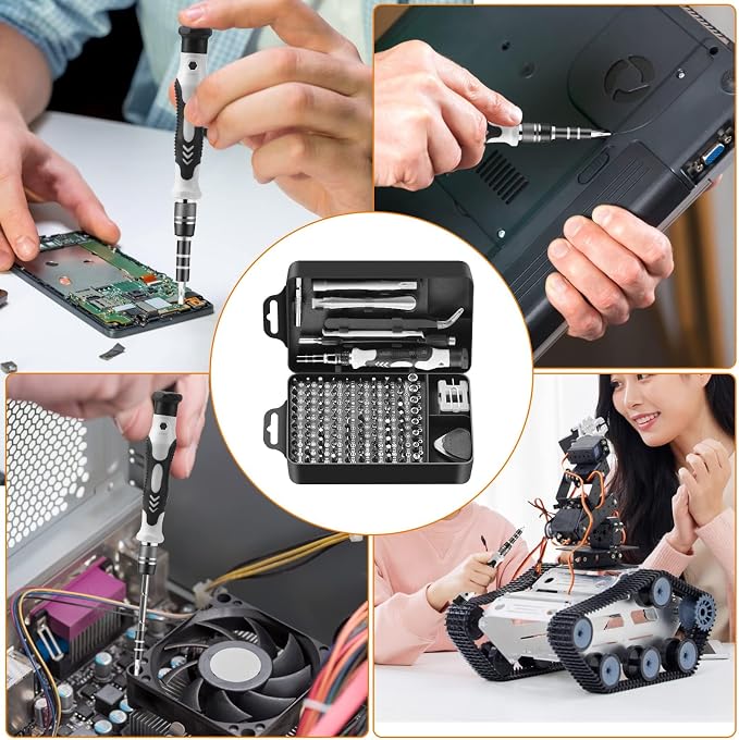115 in 1 Precision Screwdriver Set, Professional Magnetic Tool Kit for Electronics Repair - Compatible with iPhone, Samsung Phone, Laptop, PC, PS5, Xbox, Nintendo Switch, Glasses & Watch