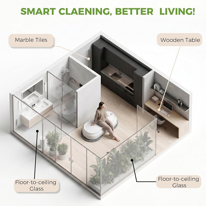 KKI Window Cleaning Robot,Upgraded Window Cleaner Robot, Auto-Dual Spray, Max 3200pa,3 Cleaning Modes & Edge Detection, Remote Control for High-Rise Windows, Glass Door,5Sets Cloths | Automatic,Dual Ultrasonic Spray, Max 3200pa, 3 Cleaning Modes & Edge...