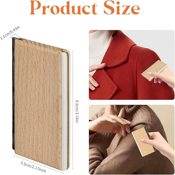 Cashmere Comb, Double Edge Sweater Pill Remover for Wool & Fabric 1PCS | Beech Wood Sweater Shavers to Remove Pilling,Pilling Remover for Clothes, Fuzz Lint Remover for Cashmere & Home Textiles