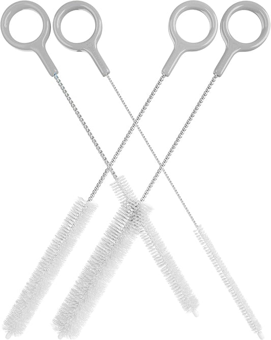 Buenalife Heavy Duty Cleaning Brushes Set of 4 - Extra Long Straw Cleaners for Metal and Plastic Reusable Drinking Straws, to Clean Small Spaces, Sippy Cups, Water Bottles - Sturdy Hard Brush Bristles