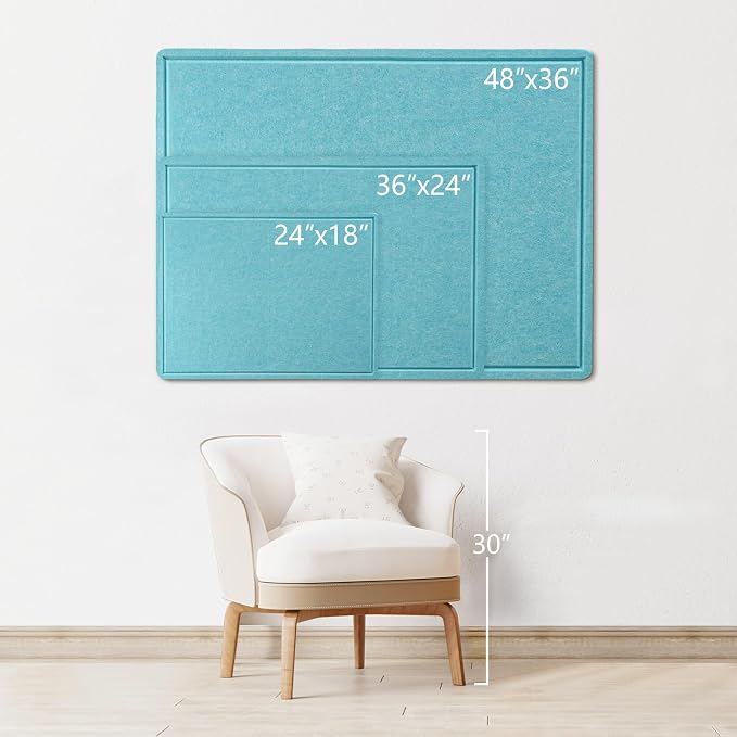Felt Bulletin Board 48x36 inches, Decorative Pin Board for Home & Office | Cork Board Alternative for Wall with Push Pins, Display Mood Board for Photos, Notes & Reminders