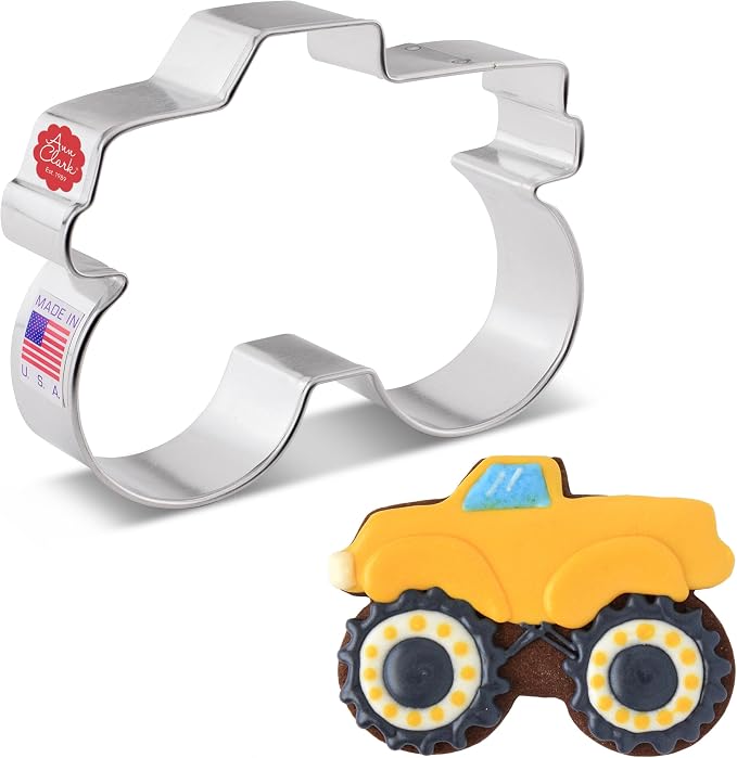 Ann Clark Monster Truck Cookie Cutter, 4" Made in USA